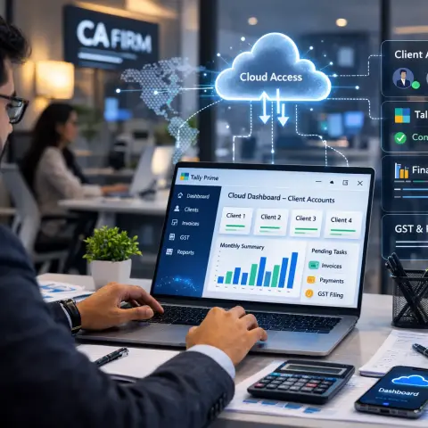 How CA Firms Can Manage Multiple Clients Using Tally on Cloud (End the Backup Chaos)