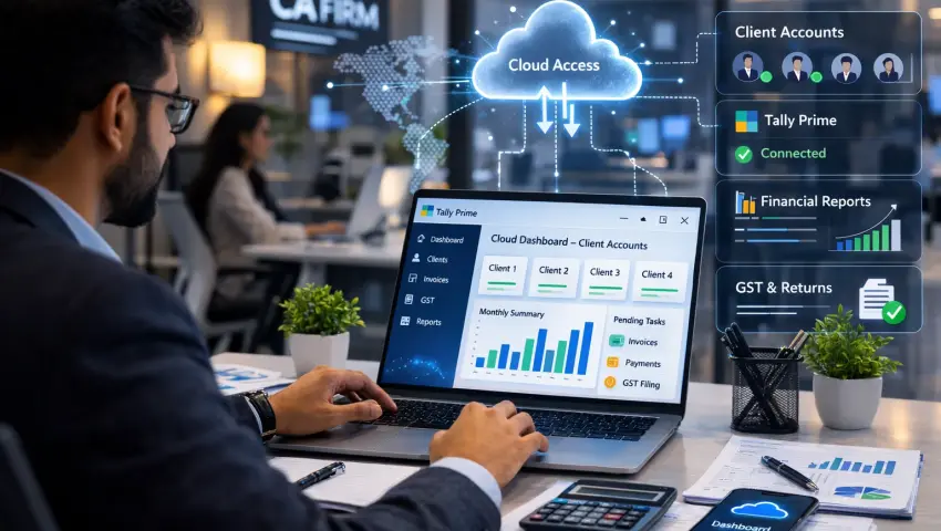 How CA Firms Can Manage Multiple Clients Using Tally on Cloud (End the Backup Chaos)