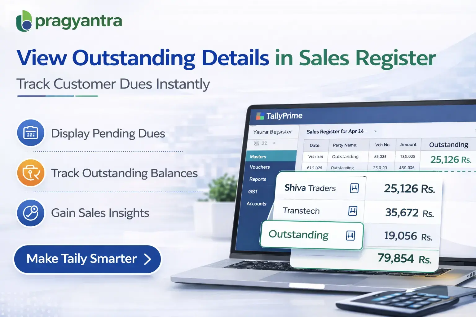 Enable Outstanding Details in Sales Register Add-on
