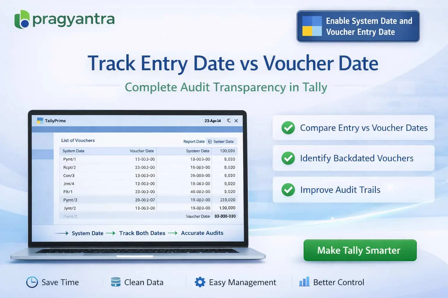 Enable System Date and Voucher Entry Date