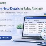 Show Delivery Note No. & Date in Sales Register