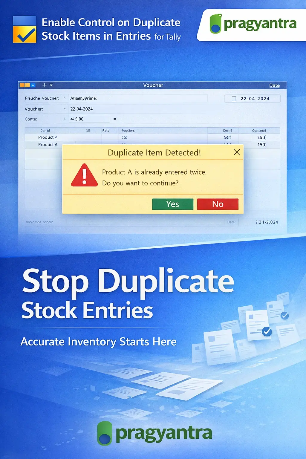 Enable Control on Duplicate Stock Items in Entries