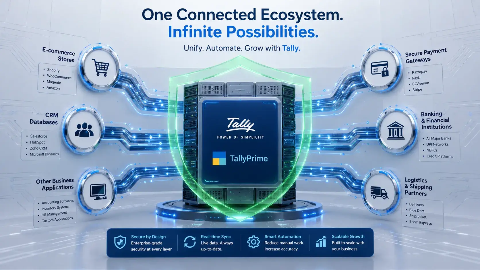 Tally Integration Services- APIs for E-commerce, CRM & Banking